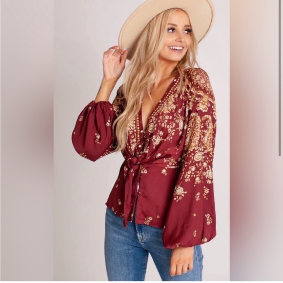 Free People Tops - Free People Run Free Tunic Top Burgundy